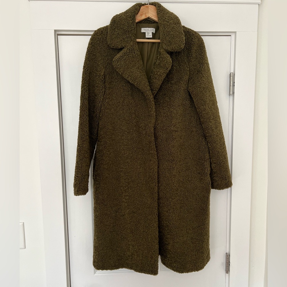 Olive green teddy coat